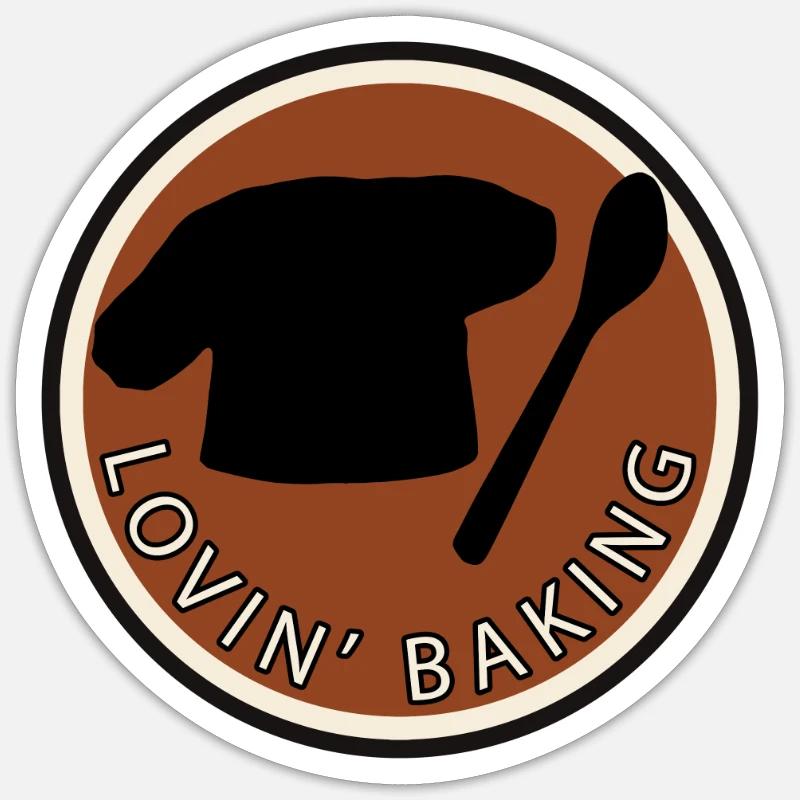 Backwaren Backen Baking - Sticker Größe S (10 x 10 cm) - Mattweiß