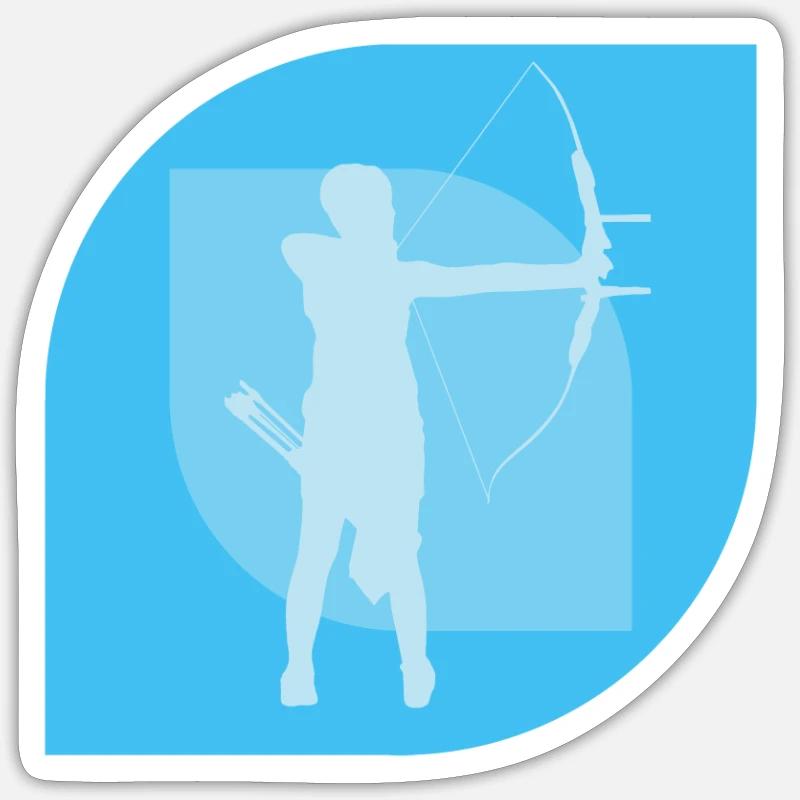 Bogen Bogen Schießsport Sticker Größe S (10 x 10 cm)