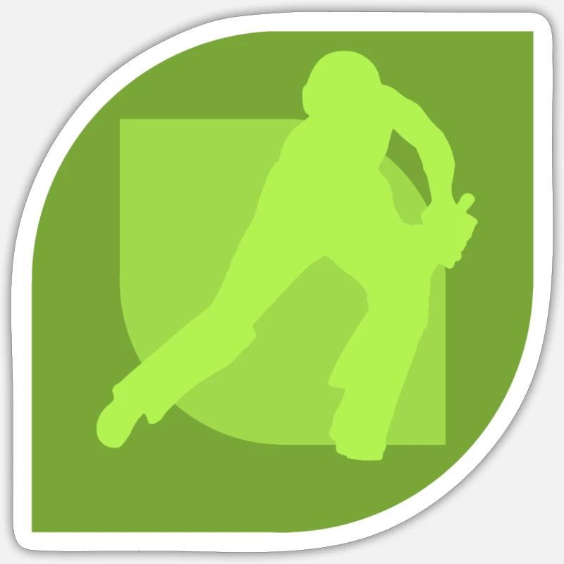 Cricket Cricketer Lancer - Sticker taille S (10 x 10 cm) - blanc mat