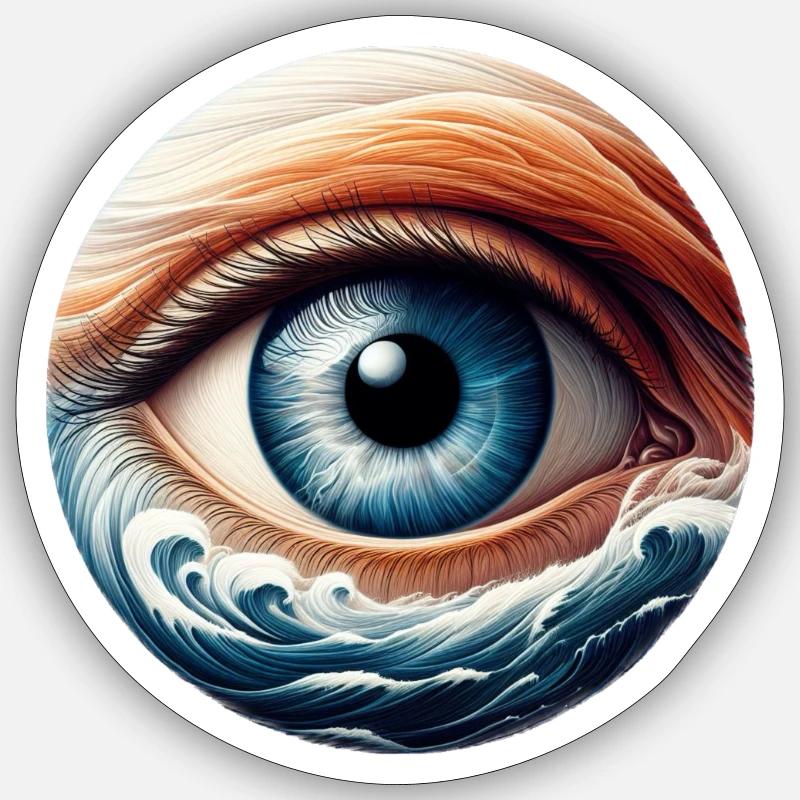 L’œil de marée - Sticker taille S (10 x 10 cm) - blanc mat