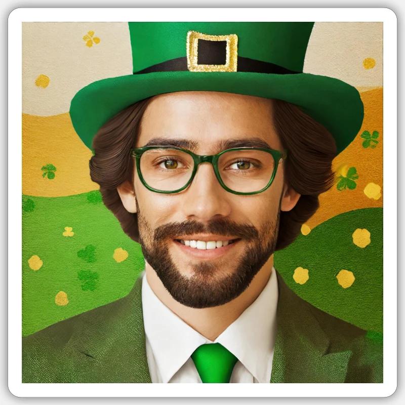 St. Patrick's Day - Sticker Größe S (10 x 10 cm) - Mattweiß