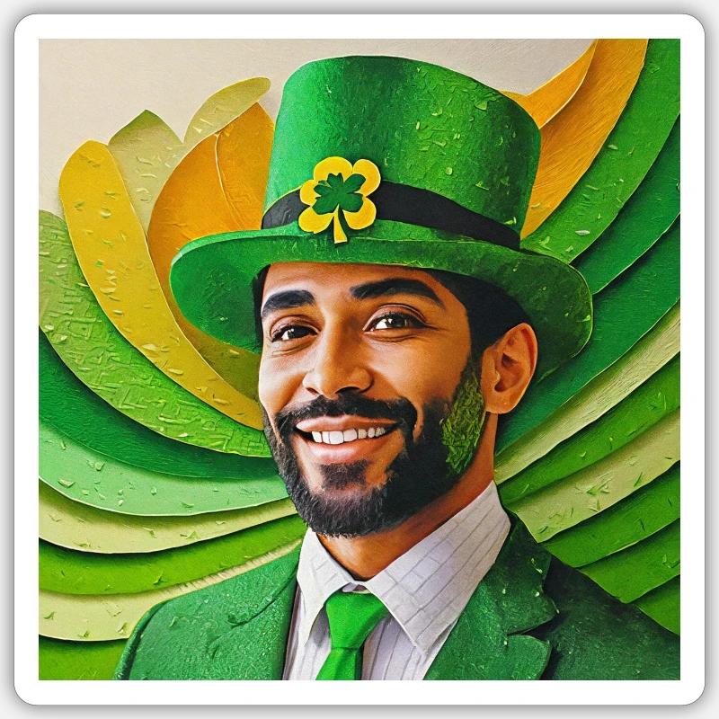 St. Patrick - Sticker Größe S (10 x 10 cm) - Mattweiß