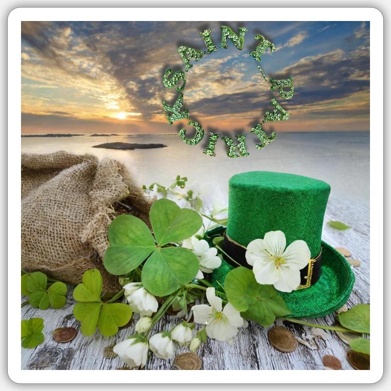 St. Patrick's Day - Sticker Größe S (10 x 10 cm) - Mattweiß