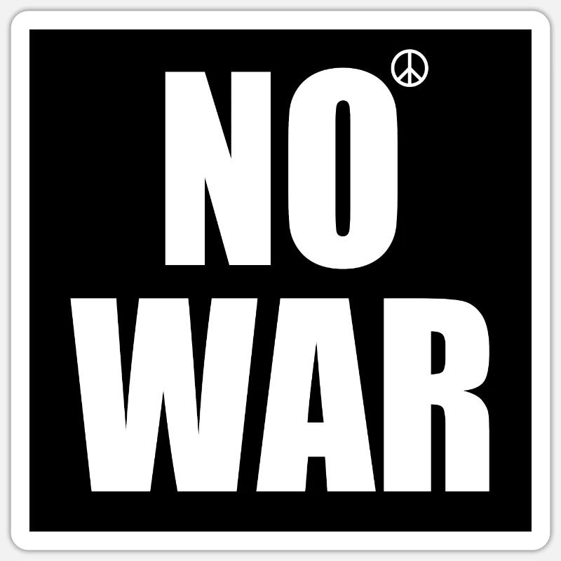 No war - Sticker taille S (10 x 10 cm) - blanc mat