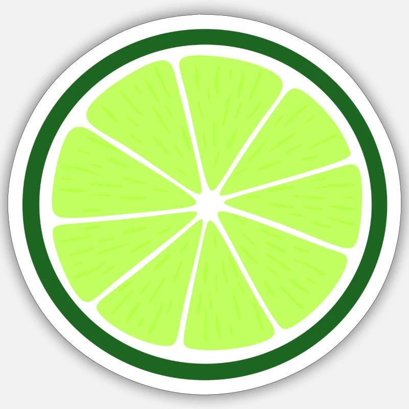Lime Slice - Sticker size S (10 x 10 cm) - white matte