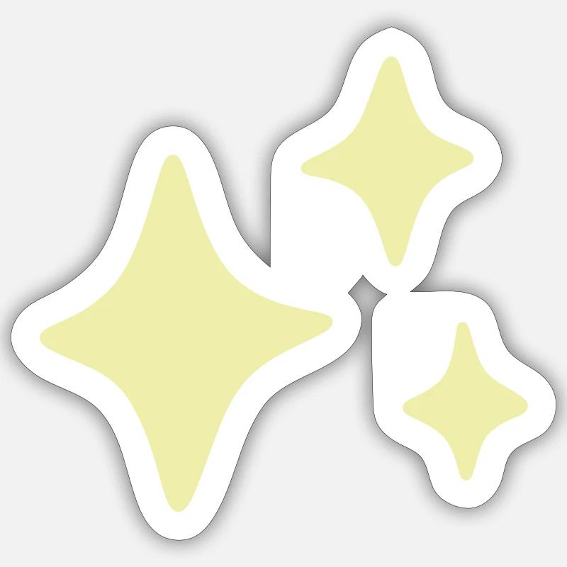 Sparkles Yellow - Sticker size S (10 x 10 cm) - white matte