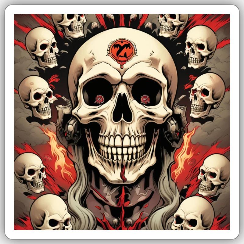 Comic Skull Craze Sticker Größe S (10 x 10 cm)