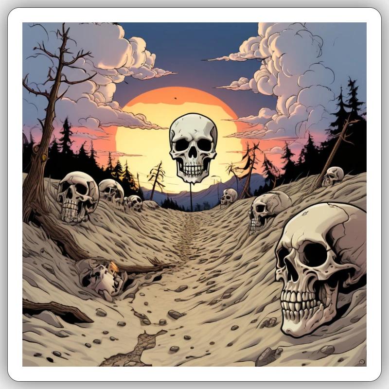 Comic Skull Craze Sticker Größe S (10 x 10 cm)