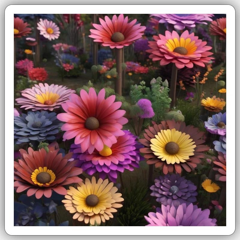 Fleur - Sticker taille S (10 x 10 cm) - blanc mat