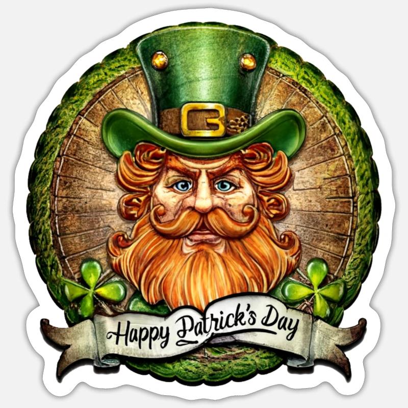 Joyeux Patricksday - Sticker taille S (10 x 10 cm) - blanc mat