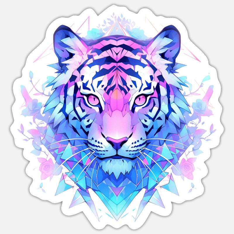 Tiger - Sticker Größe S (10 x 10 cm) - Mattweiß