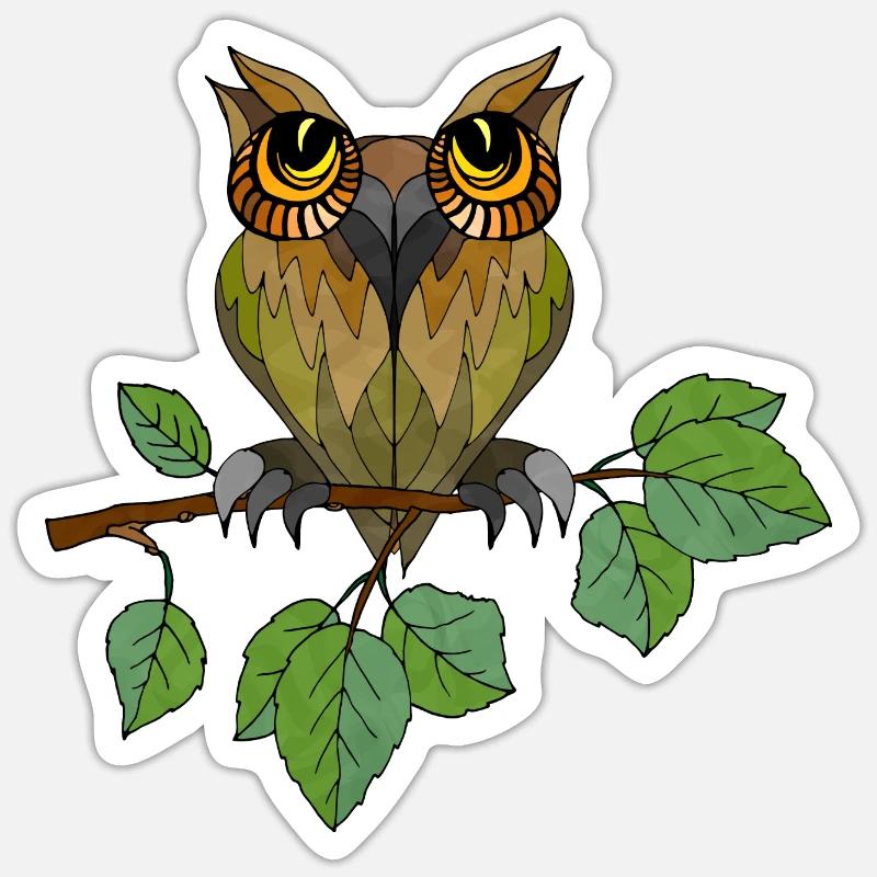 Bunter Vogel - Sticker Größe S (10 x 10 cm) - Mattweiß