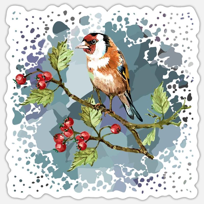 Bunter Vogel - Sticker Größe S (10 x 10 cm) - Mattweiß
