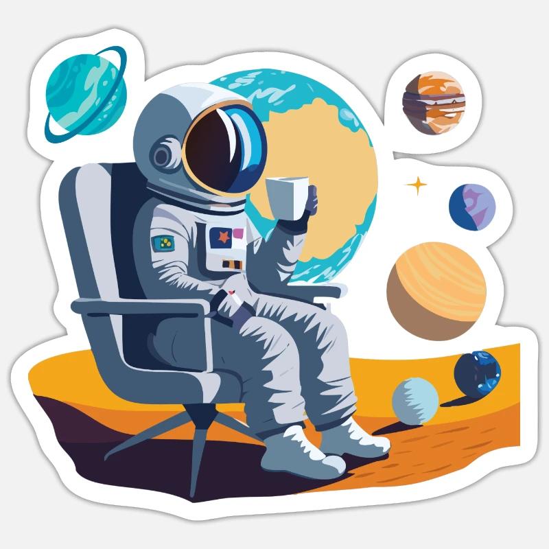 Interstellar Coffee Break Sticker size S (10 x 10 cm)