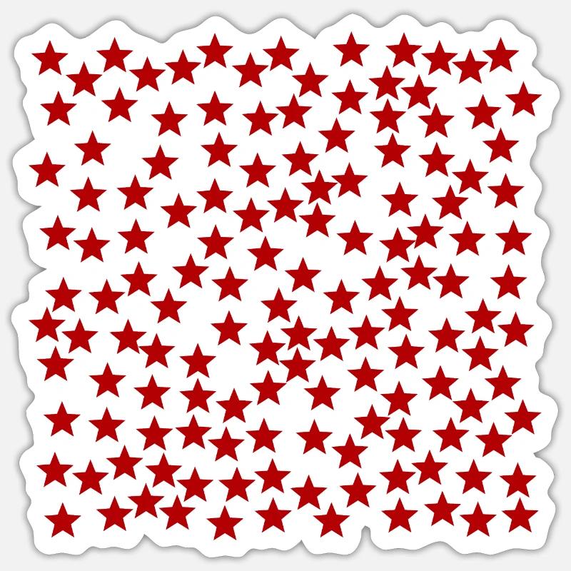 Sterne rot Geschenkidee Sticker Größe S (10 x 10 cm)