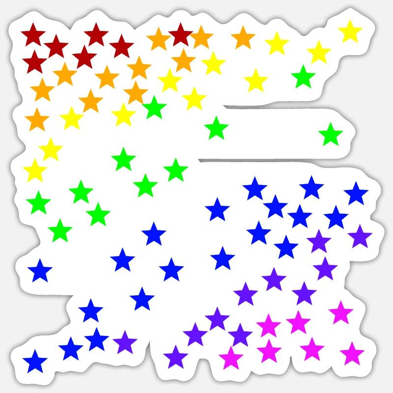 Sterne Regenbogen Geschenkidee bunt farbenfroh Sticker Größe S (10 x 10 cm)