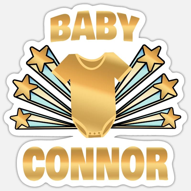 Naissance Connor - Sticker taille S (10 x 10 cm) - blanc mat
