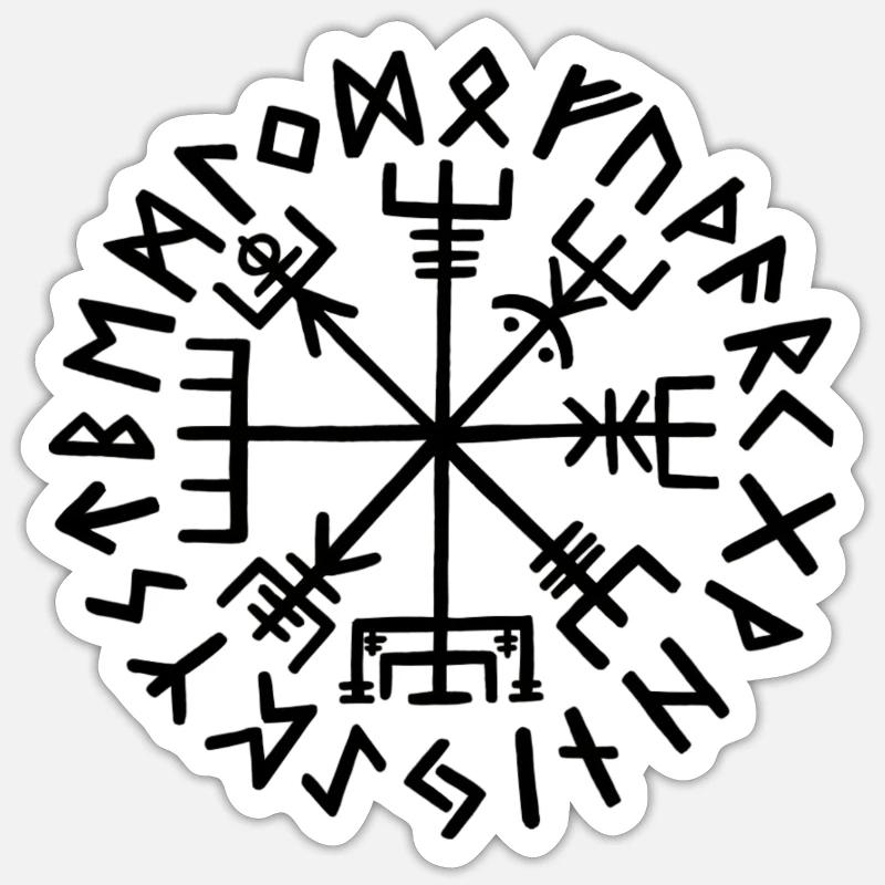 Viking Compass Vegvisir II - Sticker size S (10 x 10 cm) - white matte