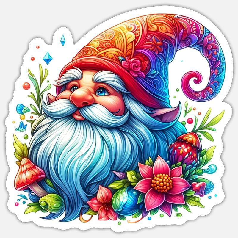 Gnom-Goblin-Elf - Sticker Größe S (10 x 10 cm) - Mattweiß