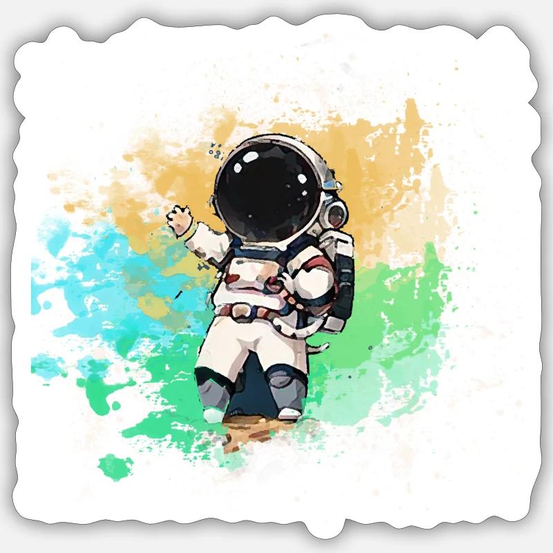 graffiti,malerei,bunt, Astronaut Sticker Größe S (10 x 10 cm)