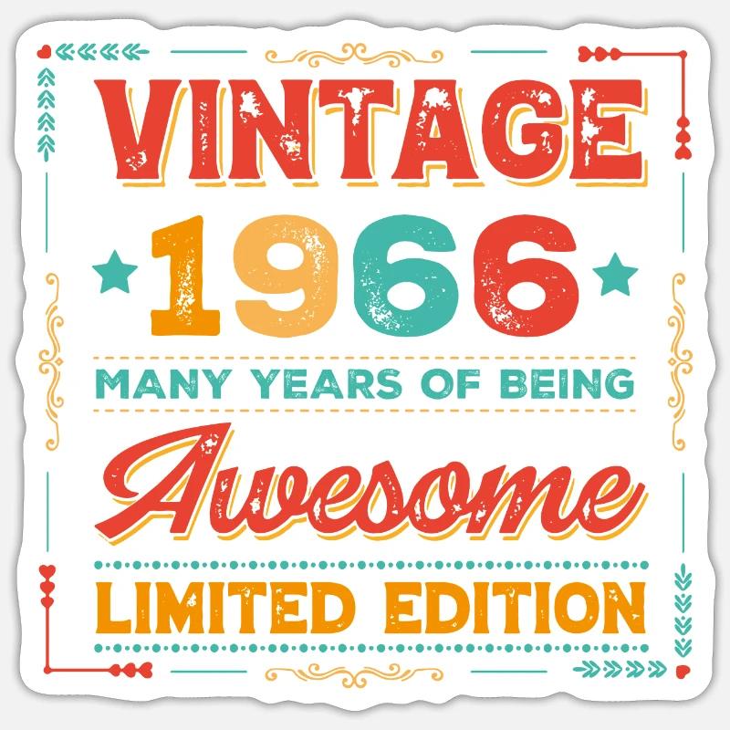Millésime 1966 - Sticker taille S (10 x 10 cm) - blanc mat