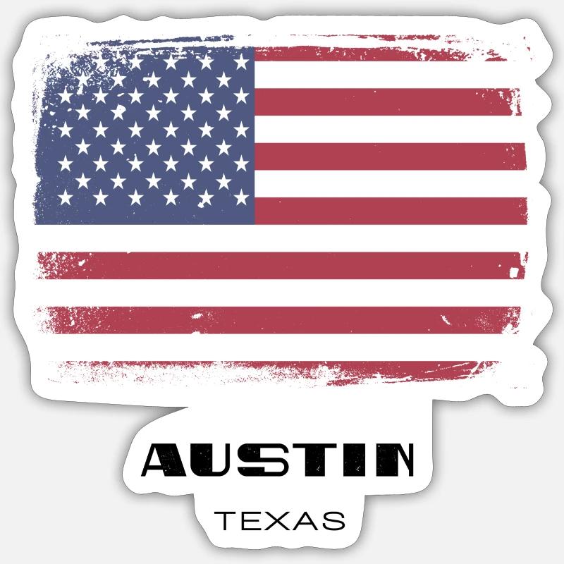 Austin, Texas, USA - Sticker Größe S (10 x 10 cm) - Mattweiß