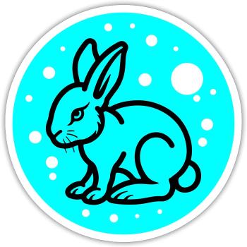 Hase Ostern Symbol - Sticker Größe S (10 x 10 cm) - Mattweiß - Vorne