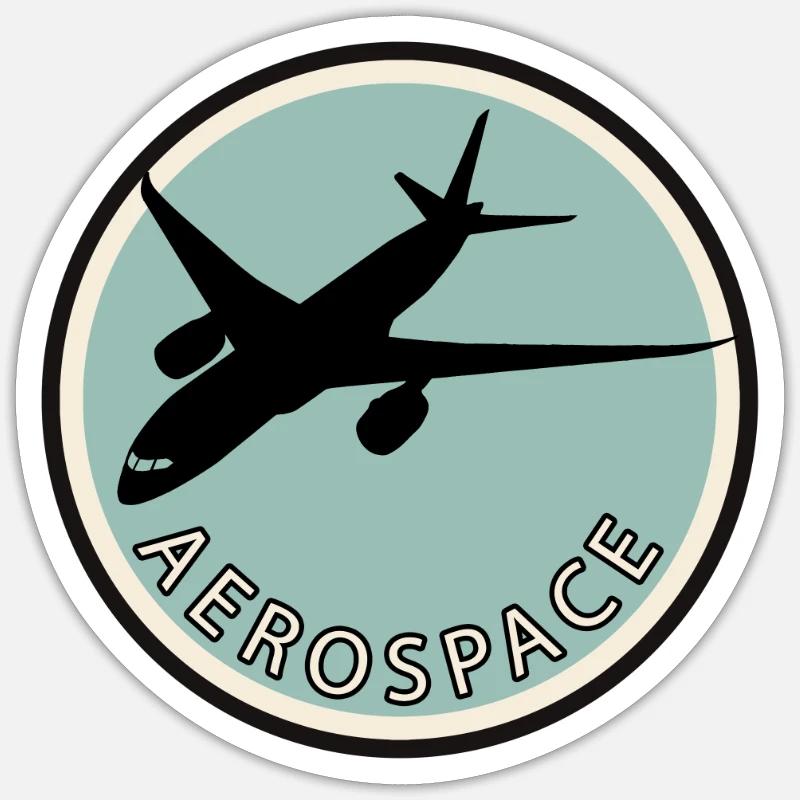 Flieger Luftfahrt Aerospace - Sticker Größe S (10 x 10 cm) - Mattweiß