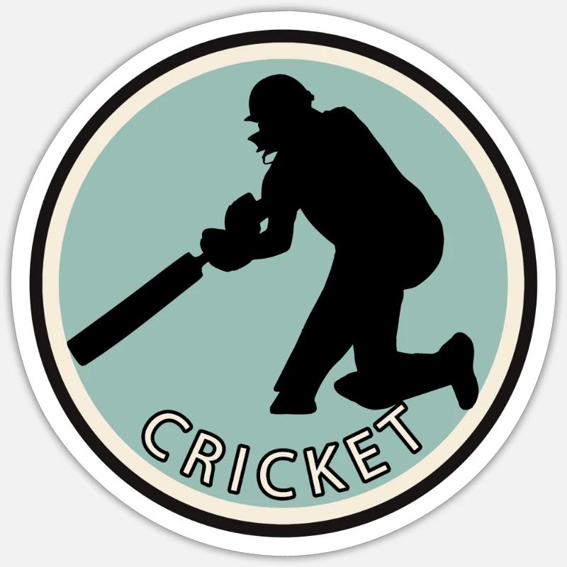 Cricketer Pitcher Cricket - Sticker size S (10 x 10 cm) - white matte