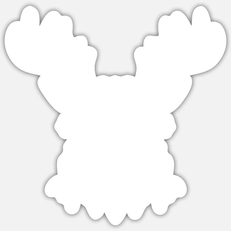 Hirschgeweih : Ethnische Geweihe - Sticker Größe S (10 x 10 cm) - Mattweiß