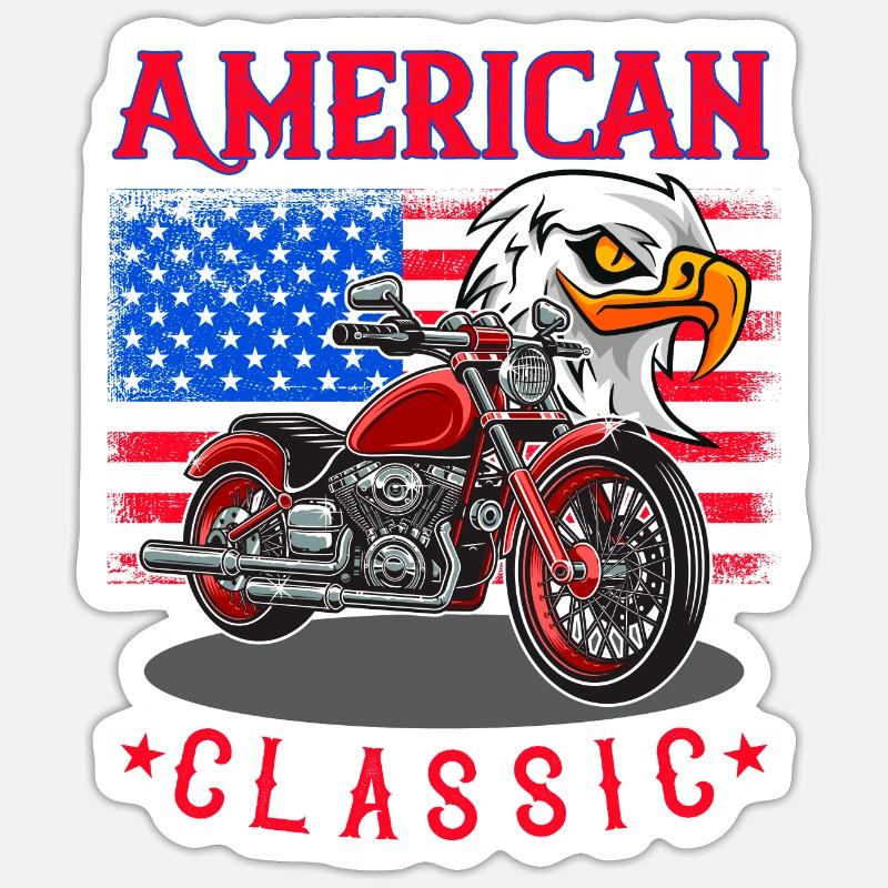 MADFOXX - Amerika Classics Bikes Sticker Größe S (10 x 10 cm)
