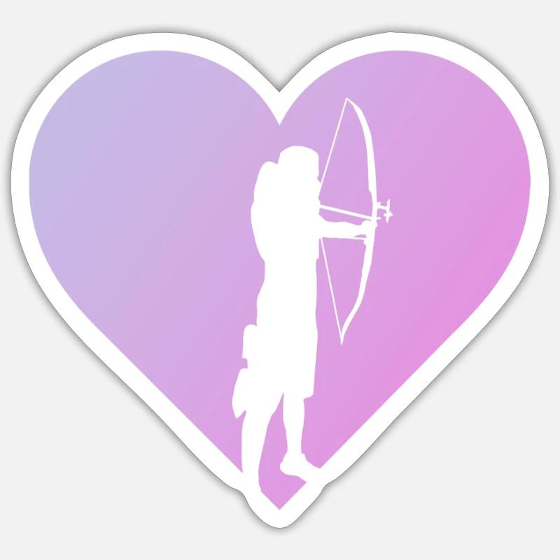 Bogen Bogen Schießsport Sticker Größe S (10 x 10 cm)