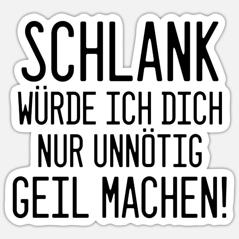 Schlank & Selbstbewusst: Ironisches Statement - Sticker Größe S (10 x 10 cm) - Mattweiß