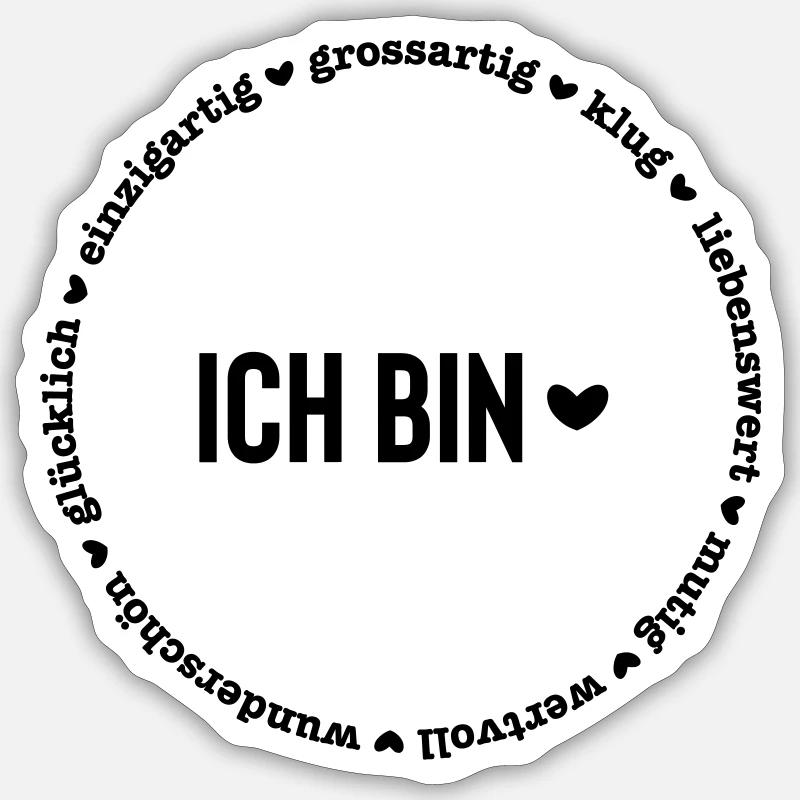 ich bin Sticker Größe S (10 x 10 cm)