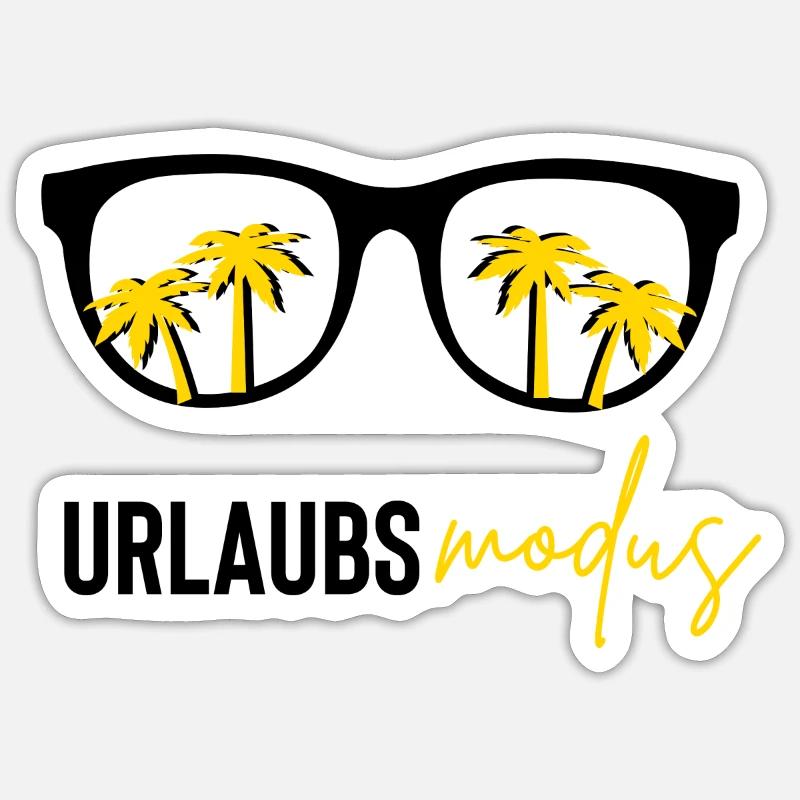 urlaubsmodus - Sticker Größe S (10 x 10 cm) - Mattweiß