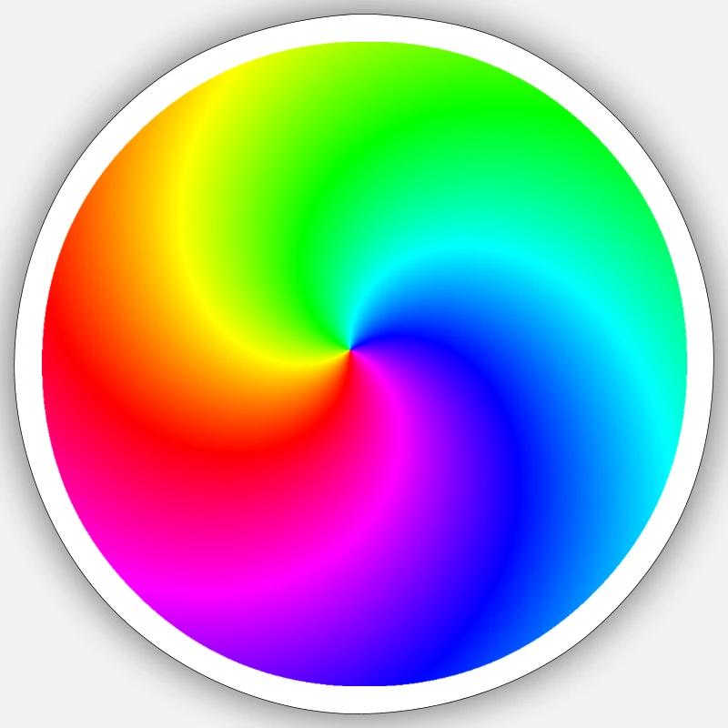 Spirale Regenbogen bunt Geschenkidee - Sticker Größe S (10 x 10 cm) - Mattweiß