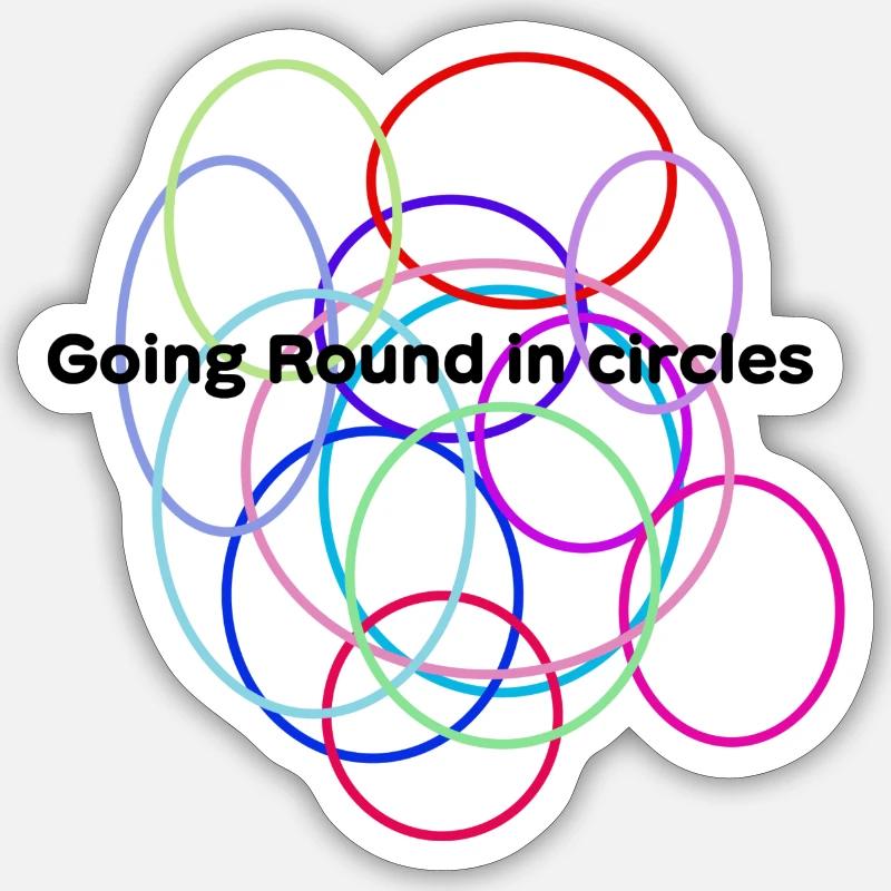Circles - Sticker size S (10 x 10 cm) - white matte