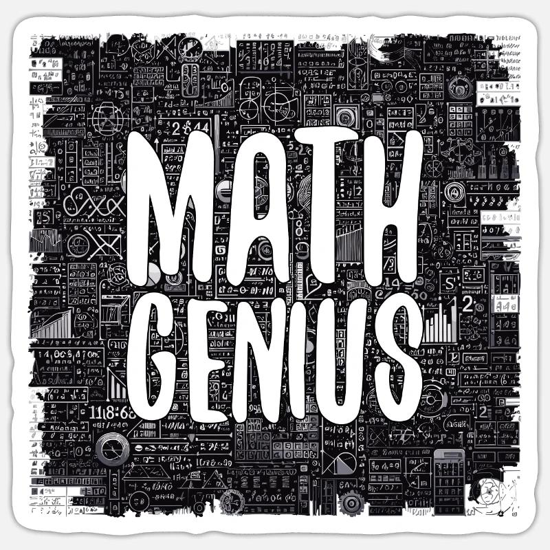 Math Genius Math Genius Math cadeau - Sticker taille S (10 x 10 cm) - blanc mat