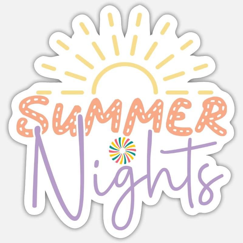 Sommernächte - Sticker Größe S (10 x 10 cm) - Mattweiß