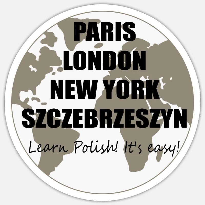 Polish is easy - Sticker size S (10 x 10 cm) - white matte