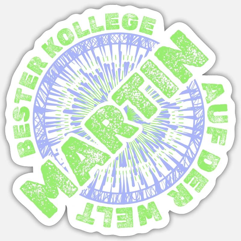 Martin - Sticker taille S (10 x 10 cm) - blanc mat