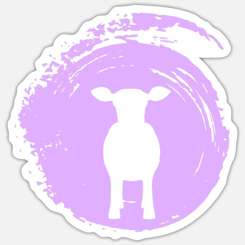 Rind Milch Milch - Sticker Größe S (10 x 10 cm) - Mattweiß