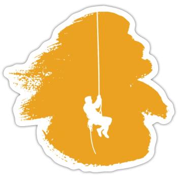 Bergsteigen Bergsteiger Kletterer - Sticker Größe S (10 x 10 cm) - Mattweiß - Vorne