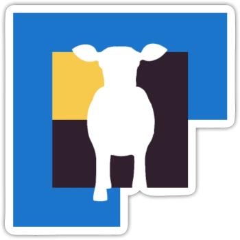 Vache Agriculture Agriculture - Sticker taille S (10 x 10 cm) - blanc mat - Devant