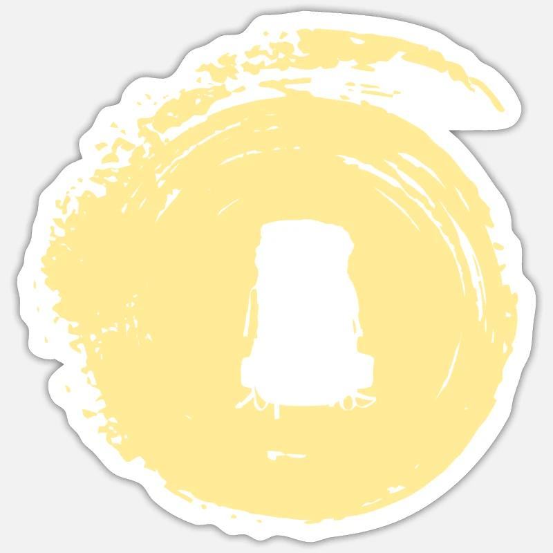 Rucksack Wanderung Backpacking Sticker Größe S (10 x 10 cm)