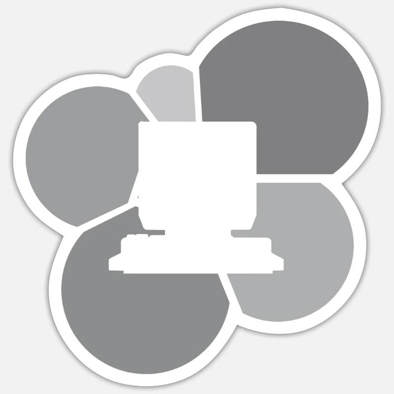 Travail sur ordinateur PC Informatique Sticker taille S (10 x 10 cm)