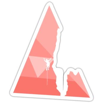 Seilklettern Bergsteigen Klettern - Sticker Größe S (10 x 10 cm) - Mattweiß - Vorne