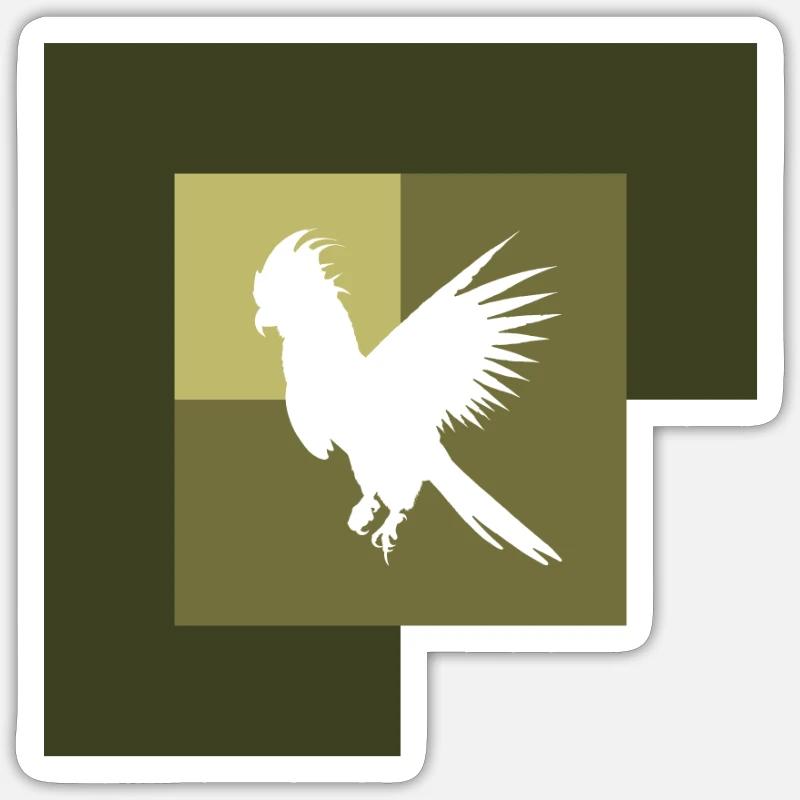 Vogel Kakadu Ara - Sticker Größe S (10 x 10 cm) - Mattweiß