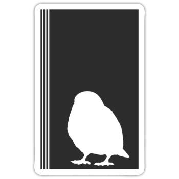 Perruche, Ailes, Oiseau - Sticker taille S (10 x 10 cm) - blanc mat - Devant