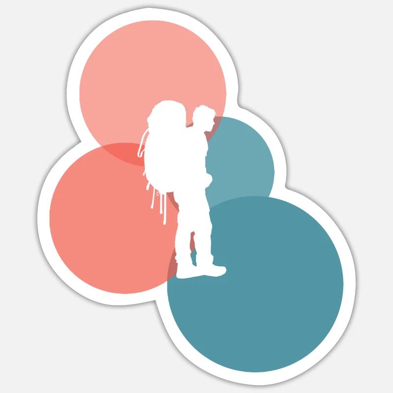 Backpacking Hiking Pilgrims - Sticker size S (10 x 10 cm) - white matte